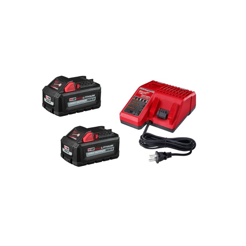 Kit Milwaukee 2 baterías 6.0 y cargador M18/M12 48-59-1862S