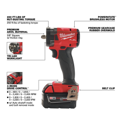 Kit Llave de Impacto Compacta M18 3/8" Milwaukee 2854-22R