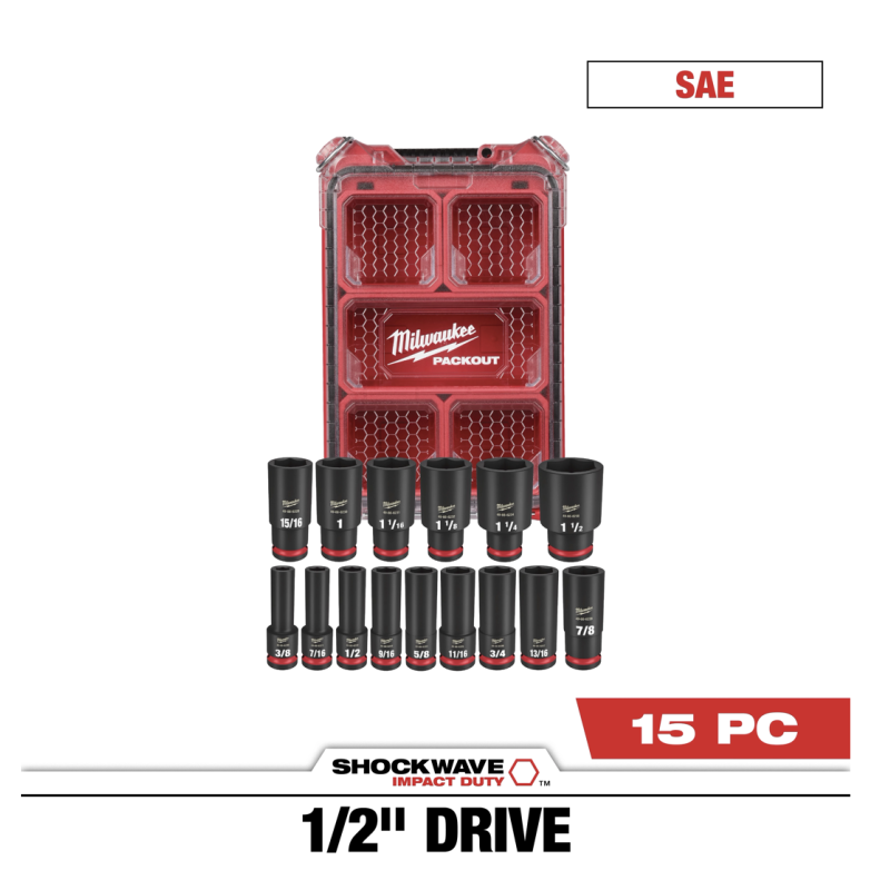 Juego Dados  Impacto 1/2" Metricos Milwaukee 49-66-6802
