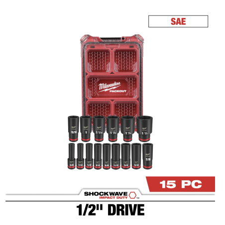 Juego Dados  Impacto 1/2" Metricos Milwaukee 49-66-6802