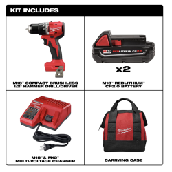 Taladro Percutor/Atornillador M18 BL 1/2" Milwaukee 3602-22CT