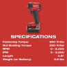 Kit Llave de Impacto Compacta M18 3/8" Milwaukee 2854-22R