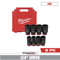 Juego Dados  Impacto 3/4" SAE 8 Pzs.Milwaukee 49-66-7018